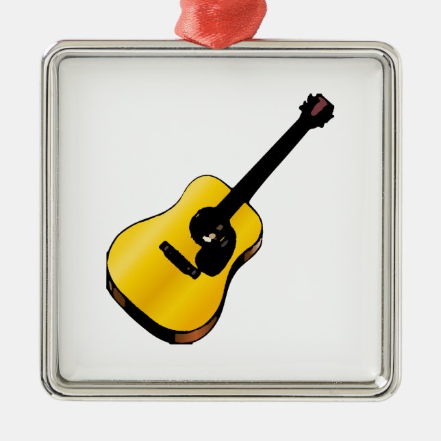 Pop Art Guitar Metal Ornament (Front)