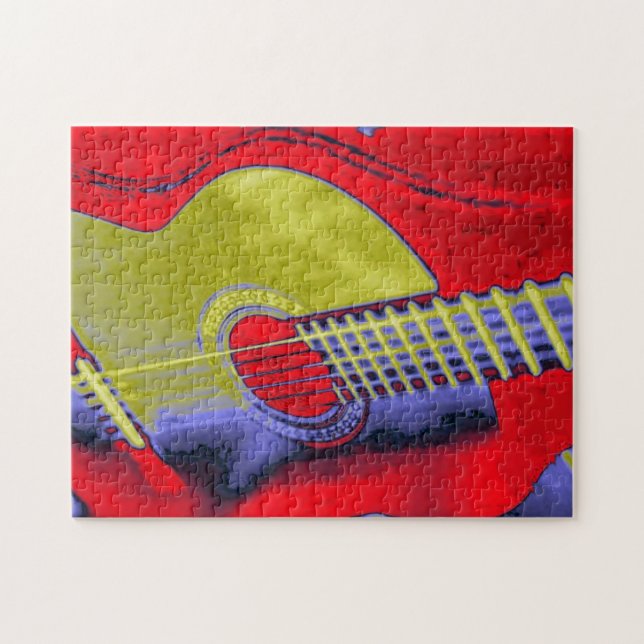 Pop Art Guitar Painting Illustration Jigsaw Puzzle (Horizontal)