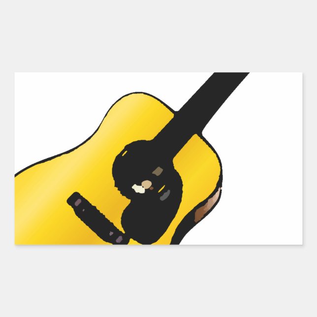 Pop Art Guitar Rectangular Sticker (Front)