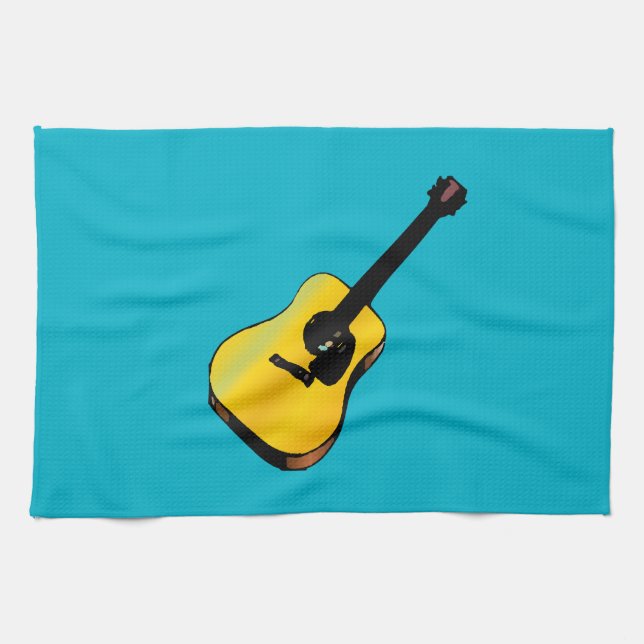Pop Art Guitar Tea Towel (Horizontal)