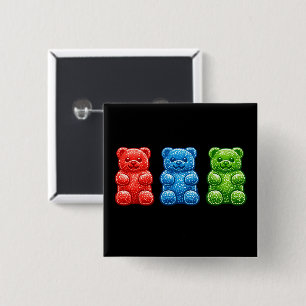 Pop Art Gummy Bears 15 Cm Square Badge