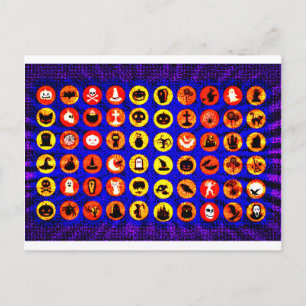 Pop Art Halloween Icons Postcard