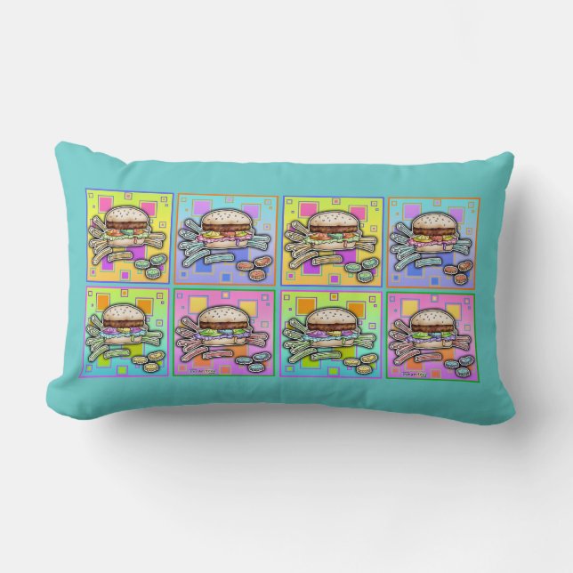 Pop Art HAMBURGER LUMBAR PILLOW (Front)