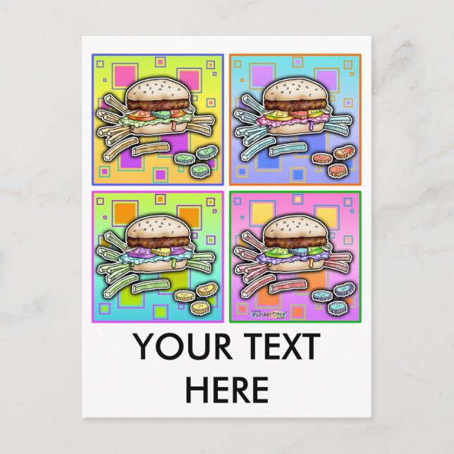 Pop Art HAMBURGER POSTCARD (Front)
