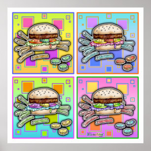 Pop Art HAMBURGER POSTERS - PRINTS
