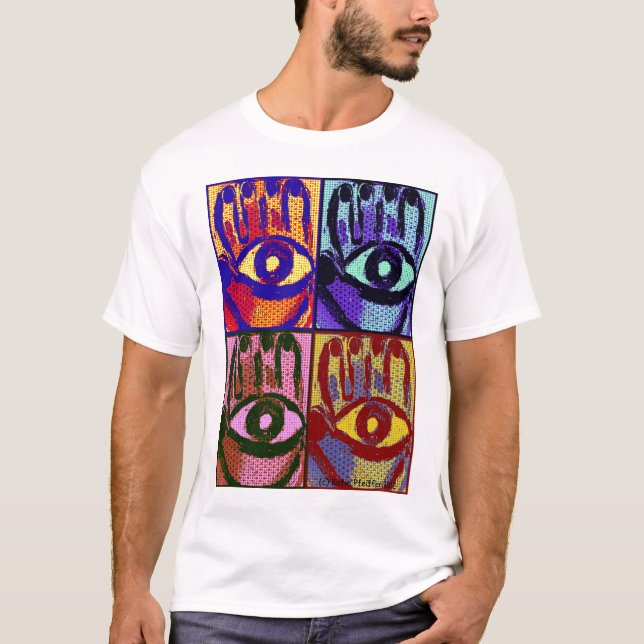 Pop Art Hamsa Evil Eye Protection Shirt by Taurusg (Front)