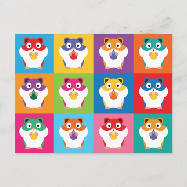Pop Art Hamsters Postcard (Front)