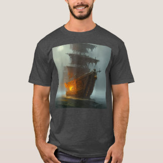 Pop Art Haunted Pirate Ship Gasparilla Yacht Boat  T-Shirt
