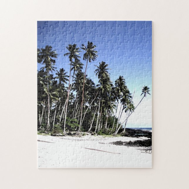 Pop Art Hawaii Island Travel Beach Palm Trees Jigsaw Puzzle (Vertical)