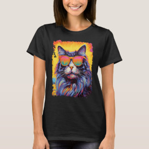 Pop Art Hawaiian Maine Coon Cat T-Shirt