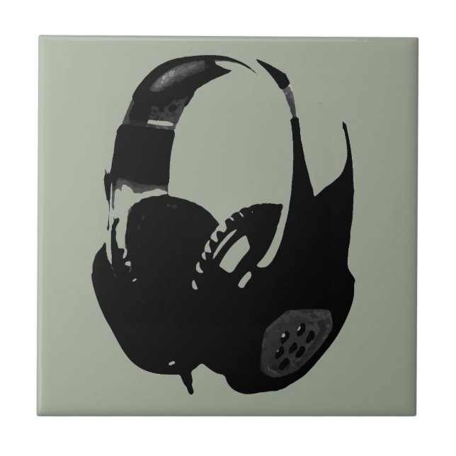 Pop Art Headphone Ceramic Tile (Front)