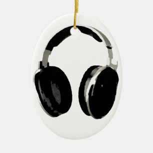Pop Art Headphone Ceramic Tree Decoration