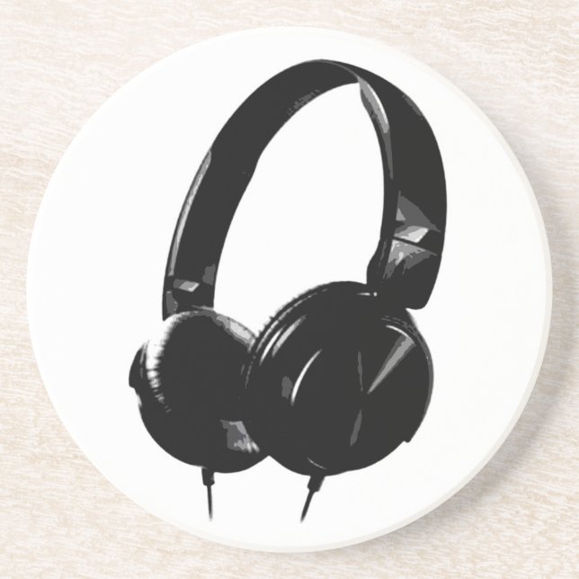 Pop Art Headphone Coaster (Front)