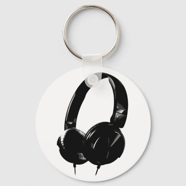 Pop Art Headphone Key Ring (Front)