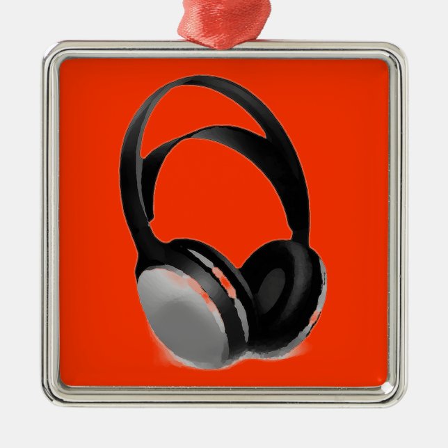 Pop Art Headphone Metal Tree Decoration (Front)