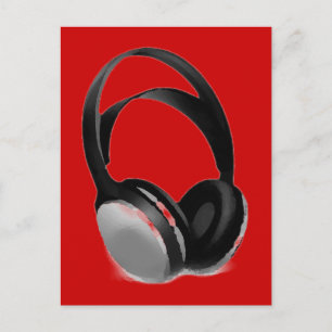 Pop Art Headphone Postcard