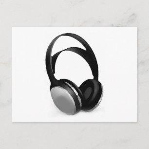 Pop Art Headphone Postcard