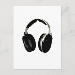 Pop Art Headphone Postcard