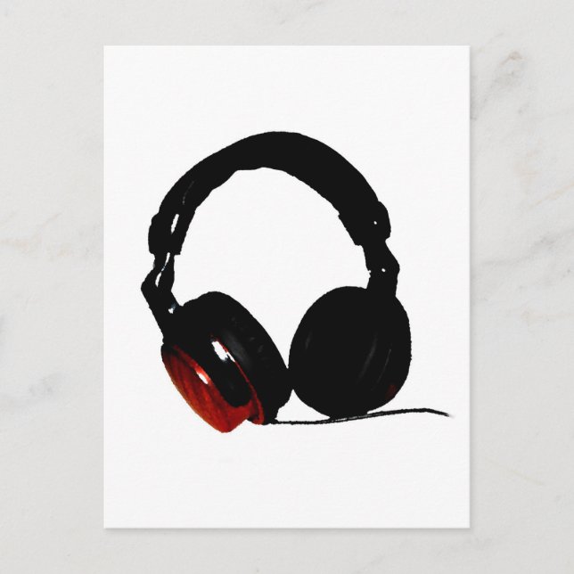 Pop Art Headphone Postcard (Front)