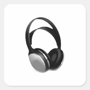 Pop Art Headphone Square Sticker