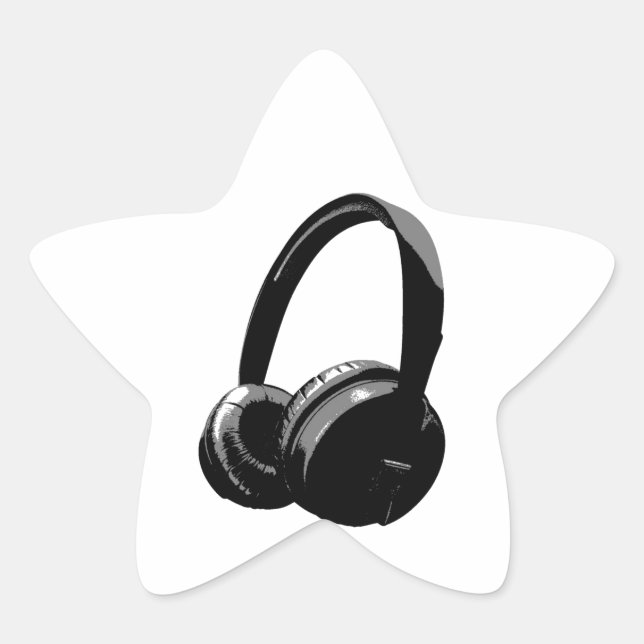 Pop Art Headphone Star Sticker (Front)