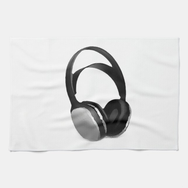 Pop Art Headphone Tea Towel (Horizontal)