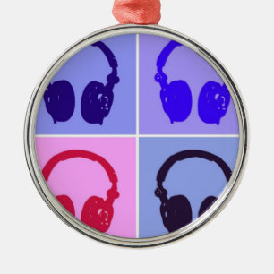 Pop Art Headphones Metal Tree Decoration