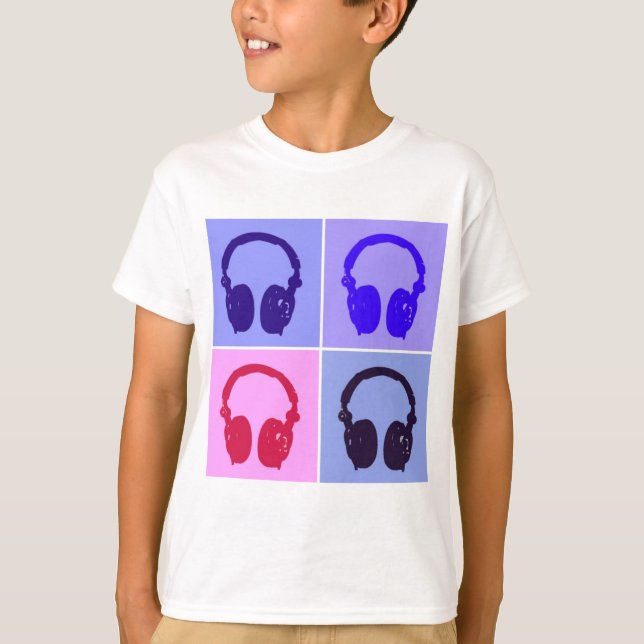 Pop Art Headphones T-Shirt (Front)