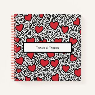 Pop Art Heart Pattern Notebook