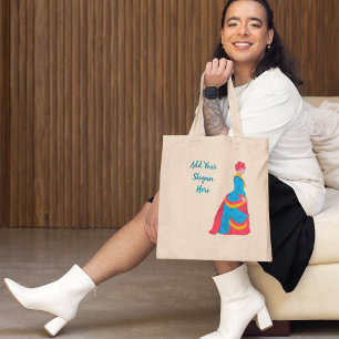 Pop Art Historical Woman in Bustle Dress Custom Tote Bag
