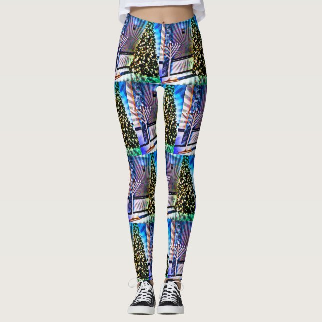 Pop Art Holidays Leggings (Front)