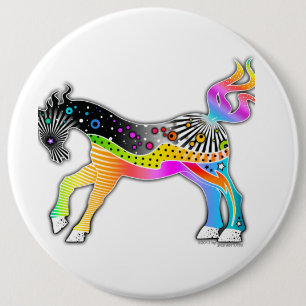 Pop Art HORSE 6 Cm Round Badge