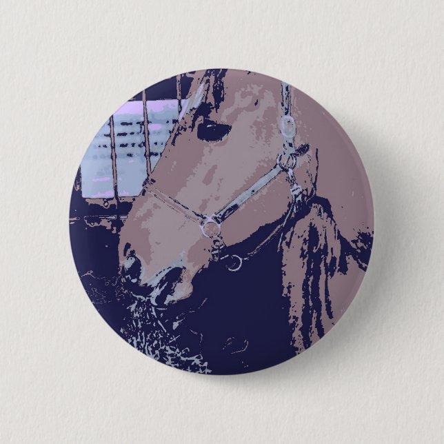 Pop Art Horse 6 Cm Round Badge (Front)