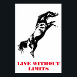 Pop Art Horse Motivational Artwork Black White Poster<br><div class="desc">Wild Horses Digital Artworks,  Paintings,  Pictures and Images</div>