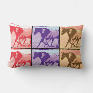 Pop Art Horses Lumbar Cushion