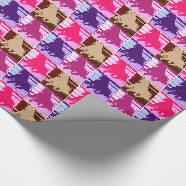 Pop Art Horses Wrapping Paper (Corner)