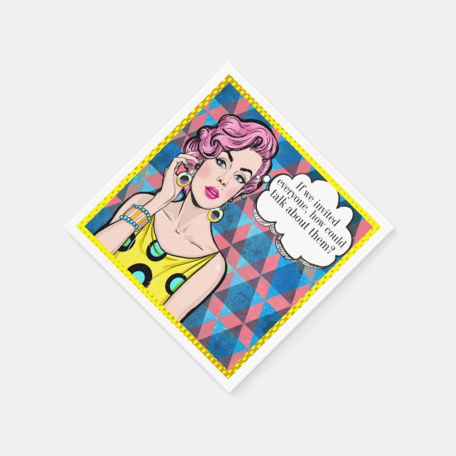 Pop Art Humour Cocktail Napkin (Corner)