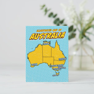 Pop Art Illustrated Australia Postcard