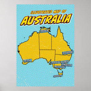 Pop Art Illustrated Australia  Poster