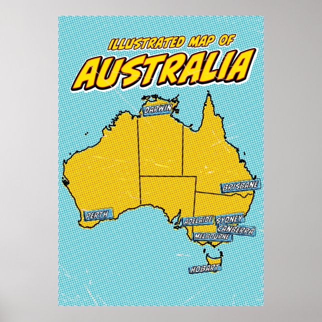 Pop Art Illustrated Australia  Poster (Front)