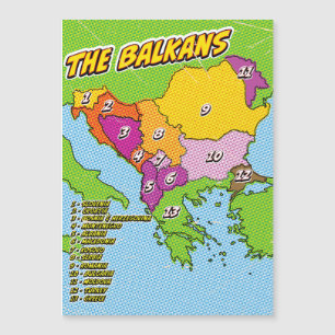 Pop Art Illustrated Balkans map
