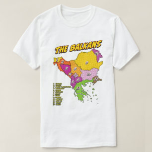Pop Art Illustrated Balkans map T-Shirt