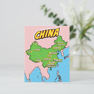 Pop Art Illustrated China map