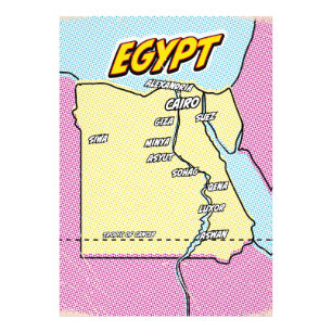 Pop Art Illustrated Egypt map Photo Print