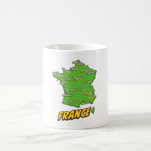 Pop Art Illustrated France map Coffee Mug