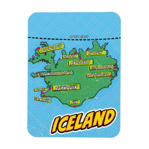 Pop Art Illustrated New York City map Magnet