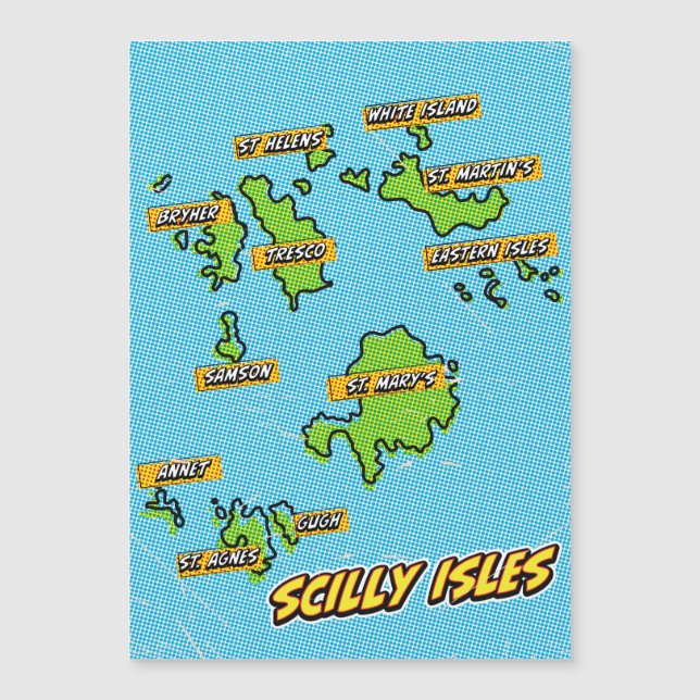 Pop Art Illustrated Scilly Isles map (Front)
