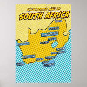 Pop Art Illustrated South Africa Poster