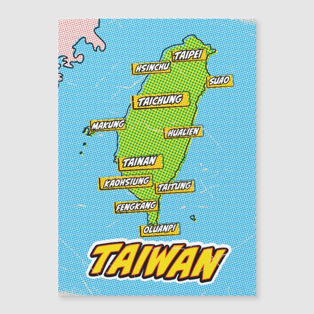 Pop Art Illustrated Taiwan map (Front)