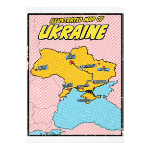 Pop Art Illustrated Ukraine  Photo Print